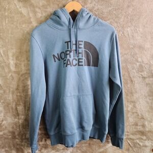 The North Face Half Dome Hoodie Pullover Logo Mens Size Medium Sweatshirt Blue‎